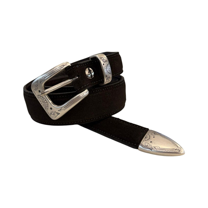 DARK BROWN SUEDE BELT