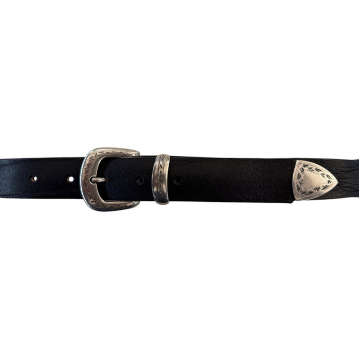 BLACK HEAD LEATHER BELT