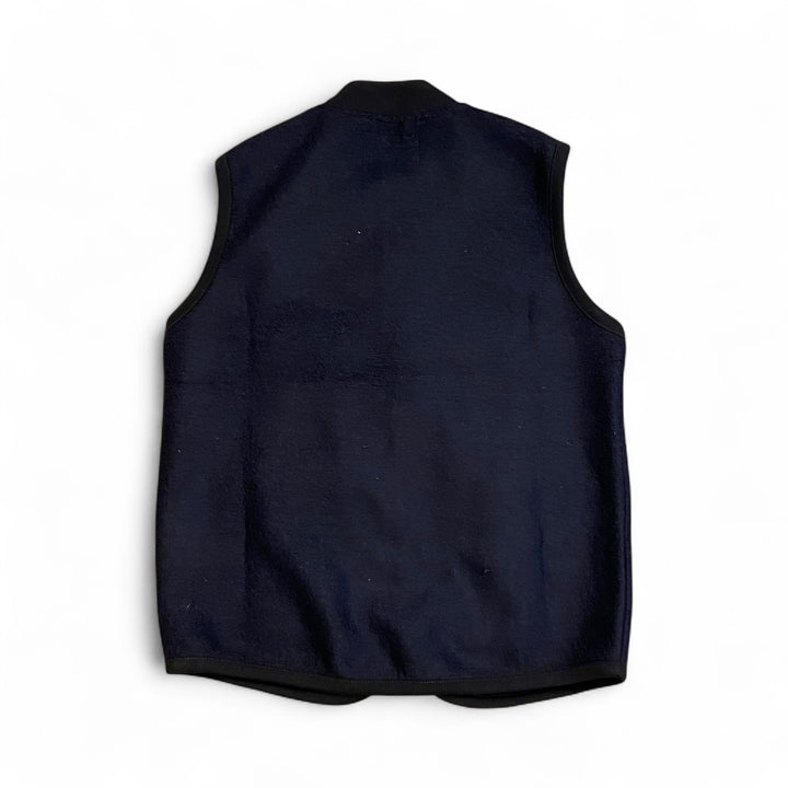 BOILED WOOL VEST WOLF BLU