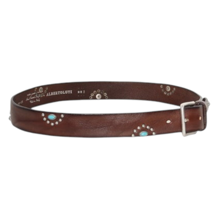 CINTA VERA PELLE VINTAGE BORCHIE & TURCHESI MARRONE