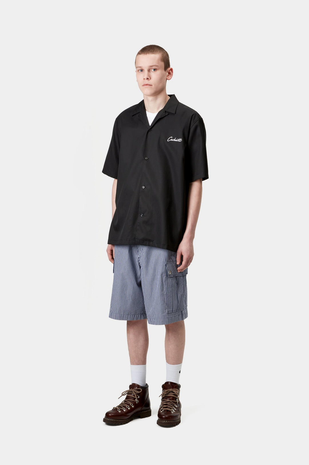 Carhartt Wip S/S Delray Shirt Black / White Nero - foto 5