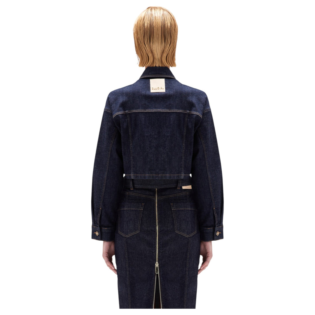 BLUE DENIM JACKET WITH BLUE PIN