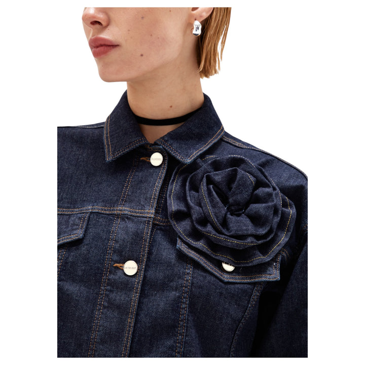 BLUE DENIM JACKET WITH BLUE PIN