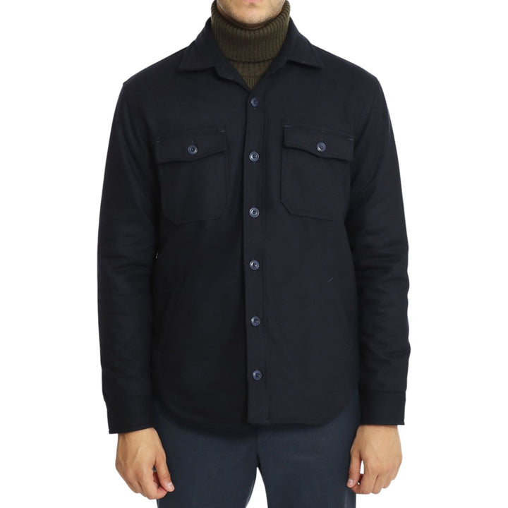 WOOL SHIRT TRAPUNTA HUNTER BLU