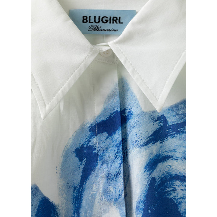 CAMICIA BOXY STAMPATO CELESTE