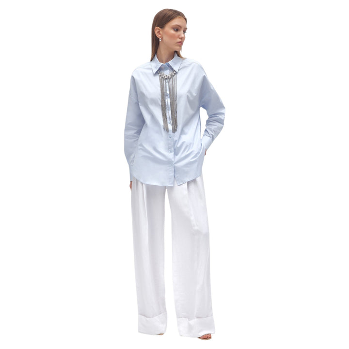 CAMICIA OVER CRISTAL CIELO