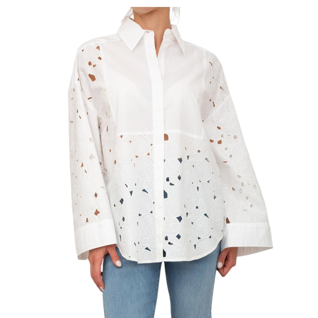CAMICIA OVER RICAMATO BIANCO