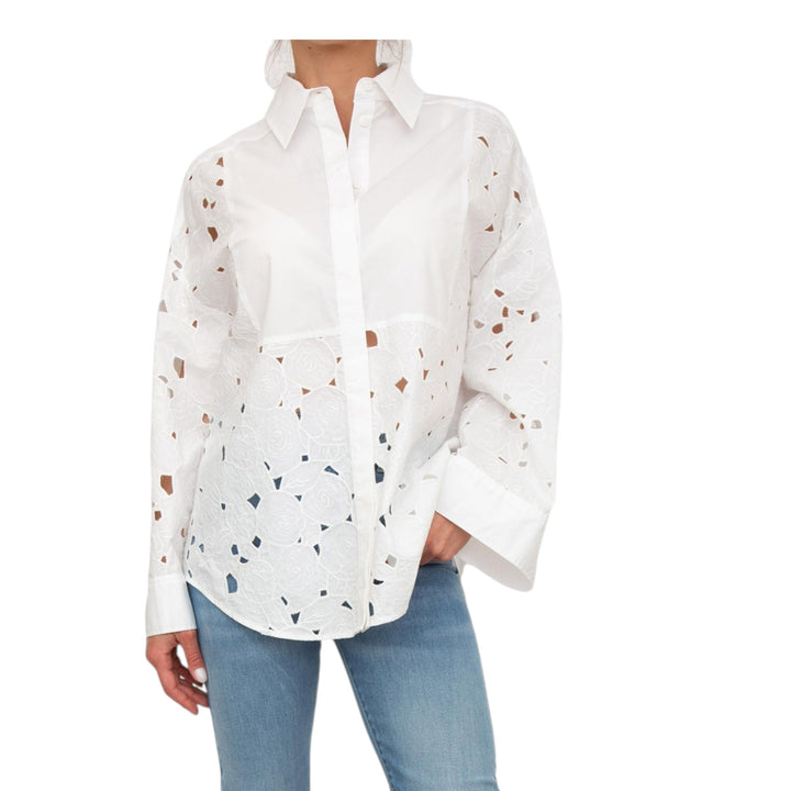 CAMICIA OVER RICAMATO BIANCO