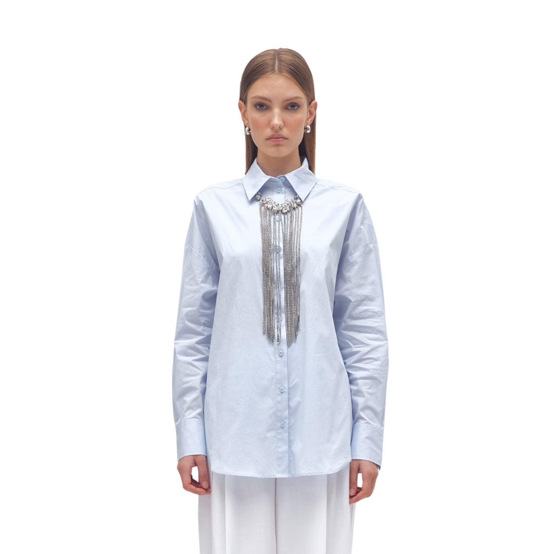 CAMICIA OVER CRISTAL CIELO