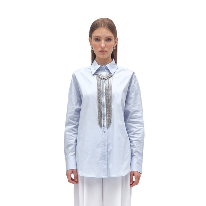 CAMICIA OVER CRISTAL CIELO