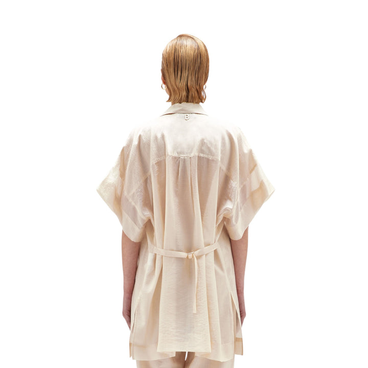 CAMICIA OVER TENCEL BEIGE