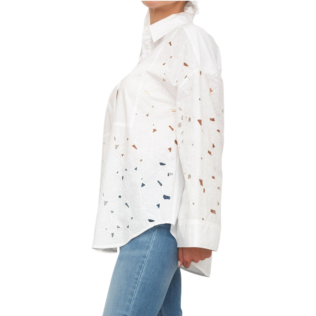 CAMICIA OVER RICAMATO BIANCO