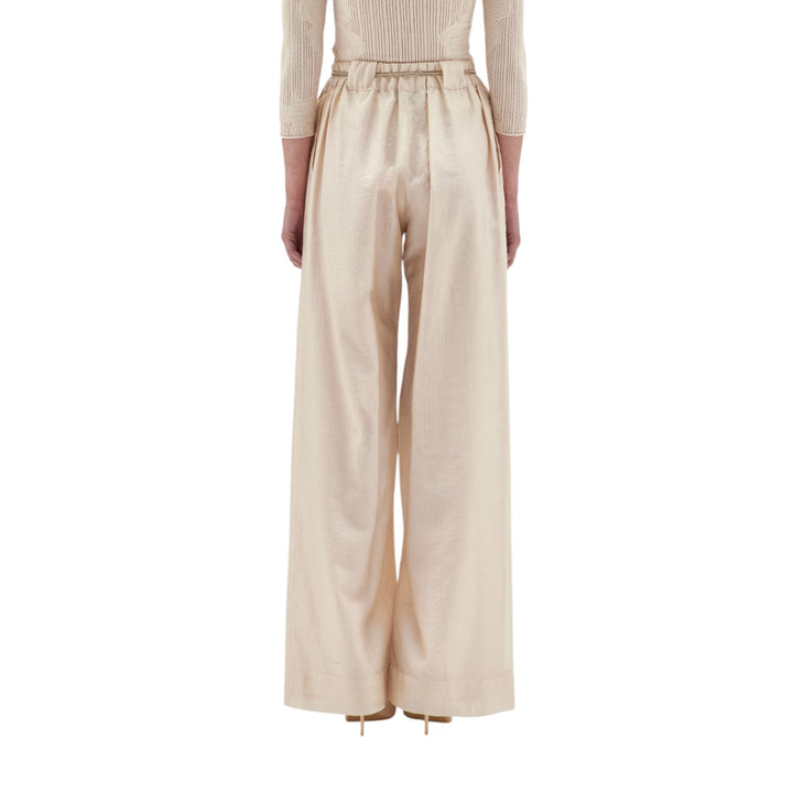 PANTALONE WIDE LEG TENCEL BEIGE