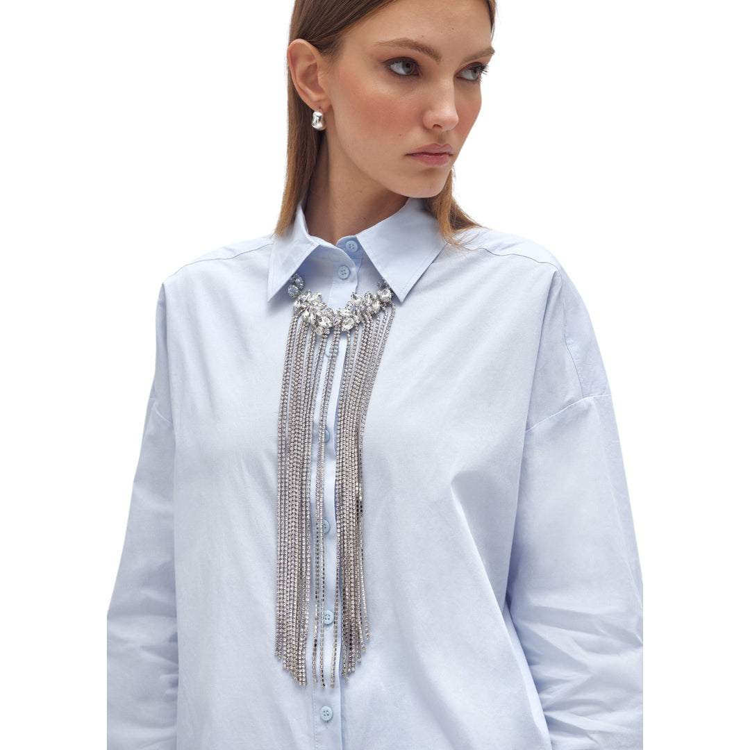 CAMICIA OVER CRISTAL CIELO