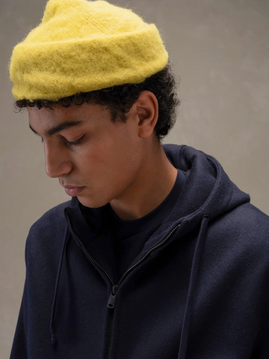 FULL ZIP HOODIE WOOL DARK BLUE