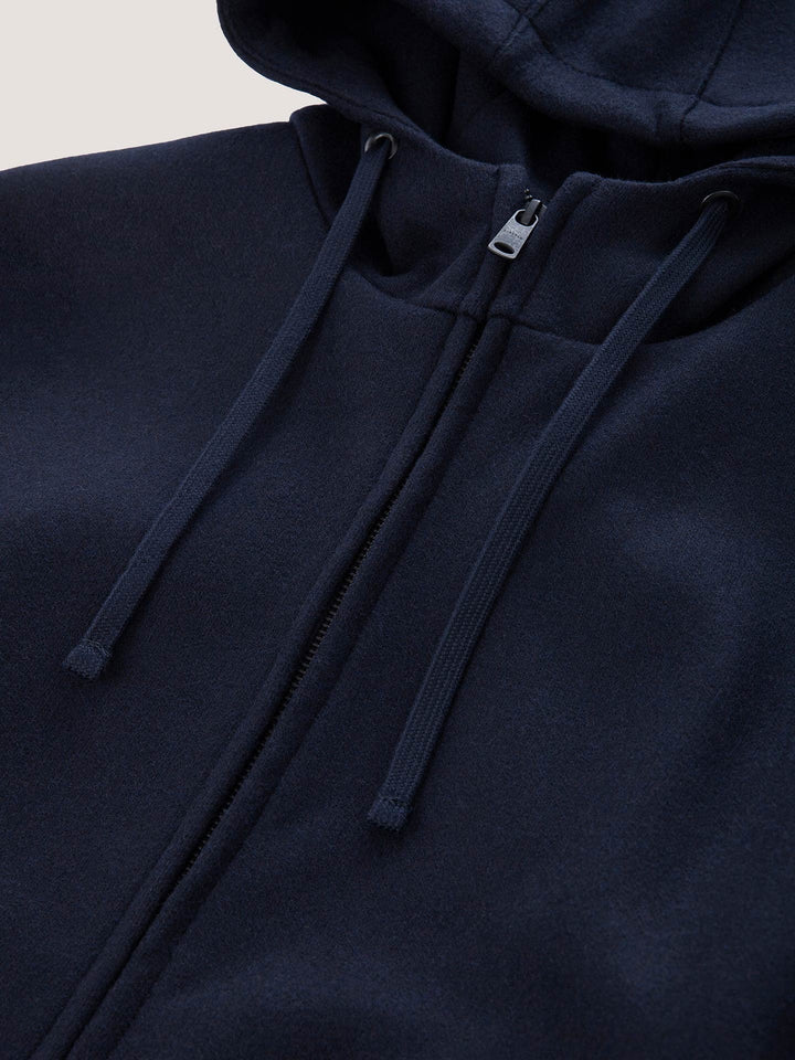 FULL ZIP HOODIE WOOL DARK BLUE