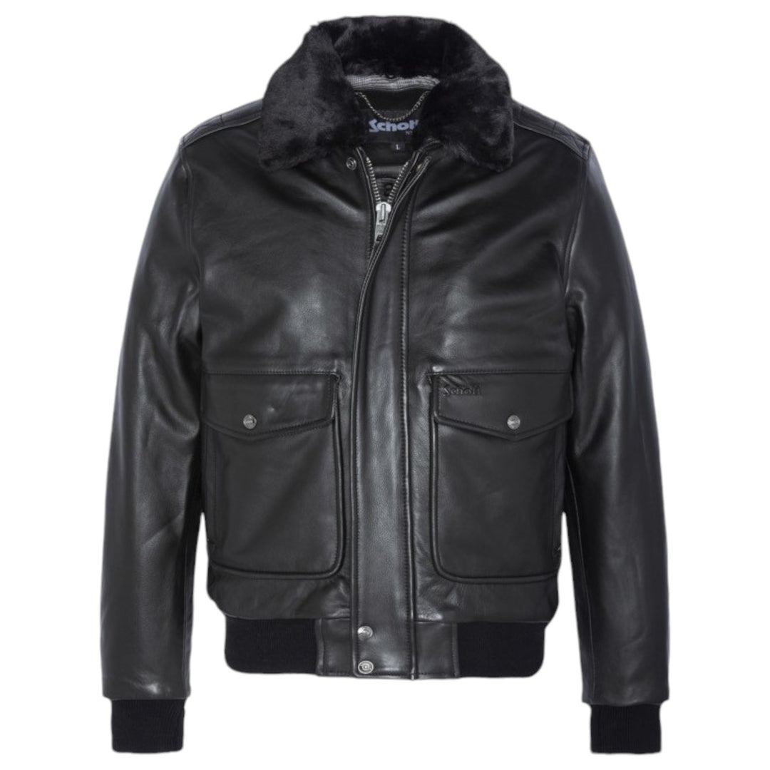 immagine-1-schott-giubotto-bomber-vera-pelle-nero-giacca-lc-5331x-black