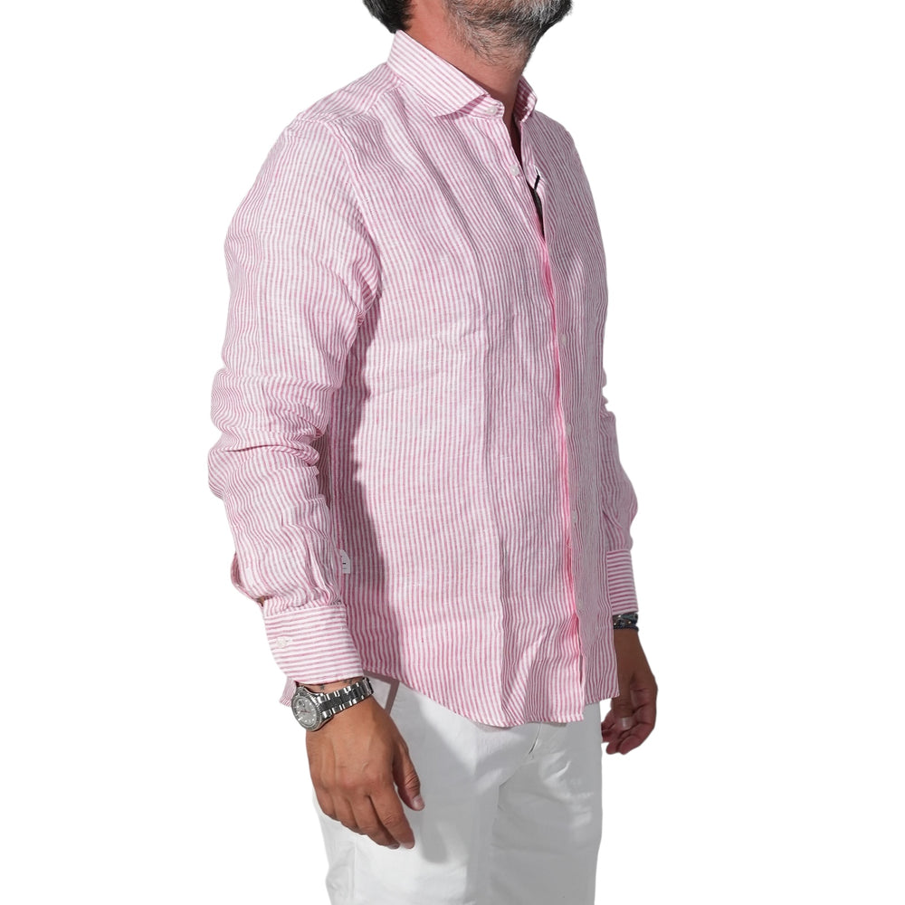 immagine-2-portofiori-camicia-lino-100-rigato-biancorosa-camicia-geranio-131-008