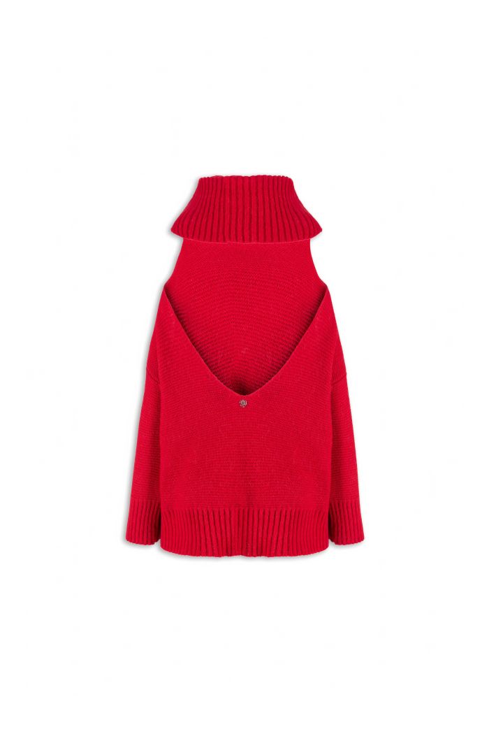 immagine-3-aniye-by-pull-a-collo-alto-in-mohair-dalpaca-rosso-maglieria-volume-maya-rosso