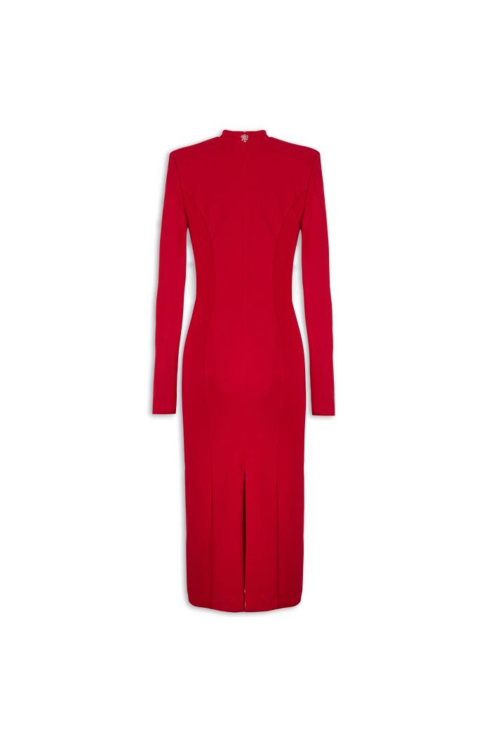 immagine-4-aniye-by-abito-aderente-in-screppino-dalla-lunghezza-midi-rosso-abiti-midi-dress-ivy-rosso