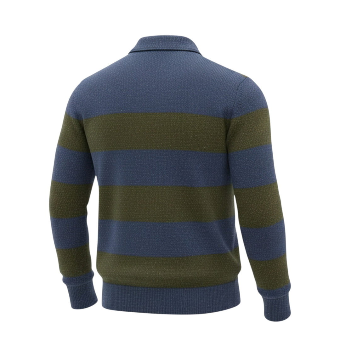 POLO LANA VERGINE BLU & VERDE