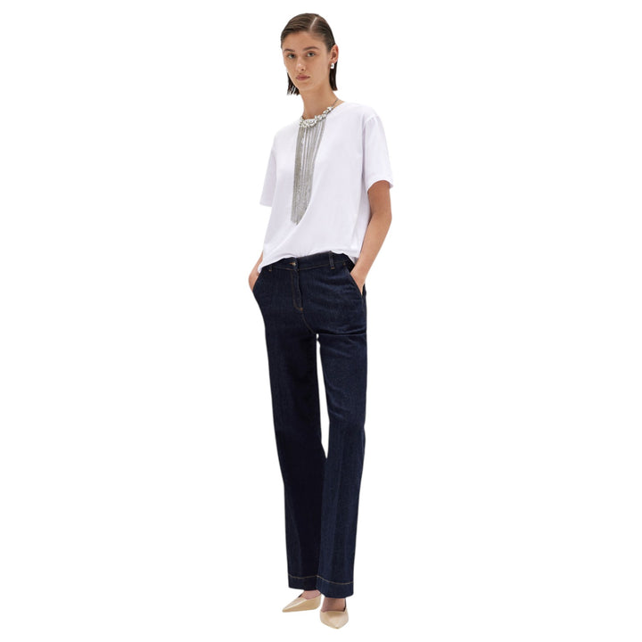 T-SHIRT COTONE COLLANA BIANCO