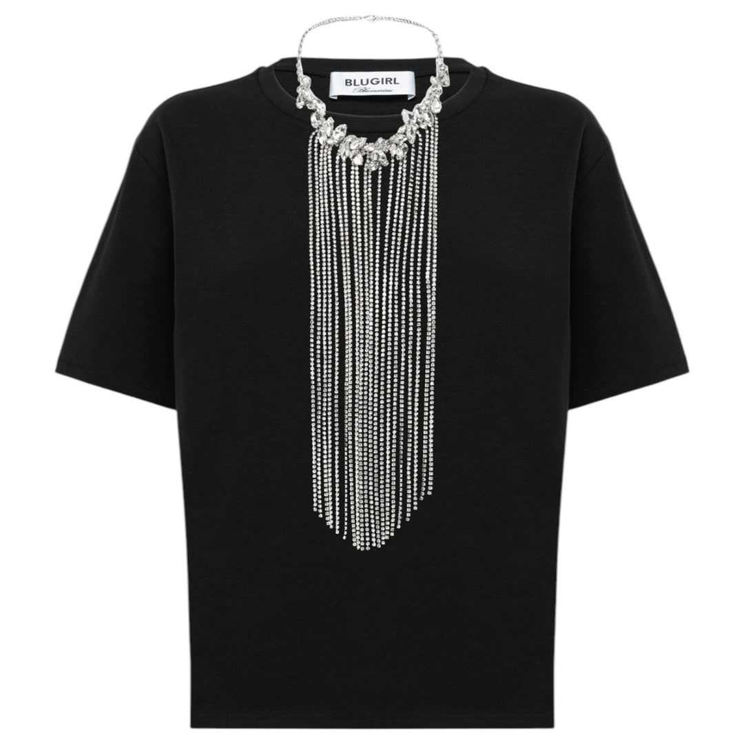 T-SHIRT COTONE COLLANA NERO