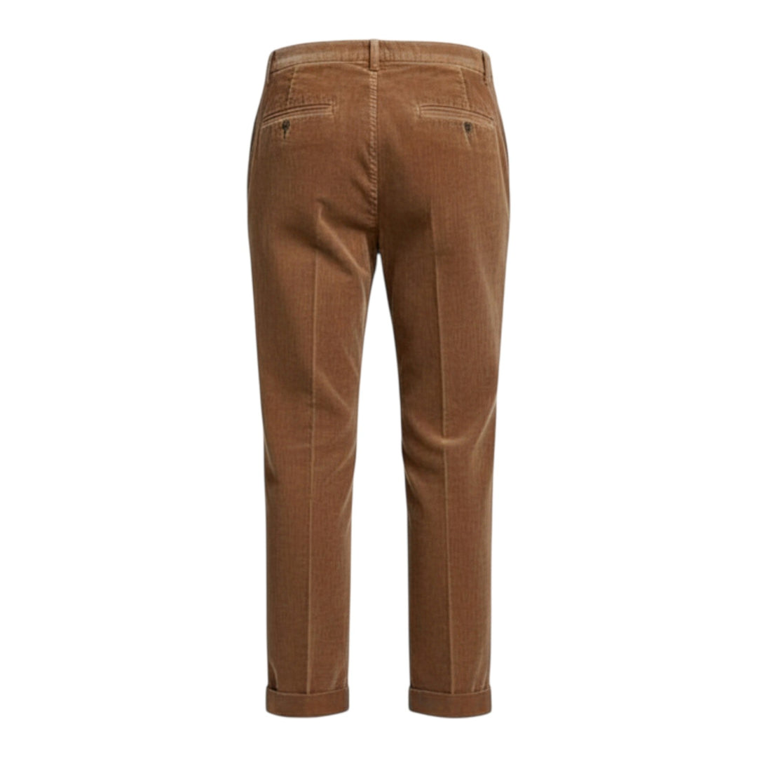 Pantalone in Velluto Tasche America Corto Marrone
