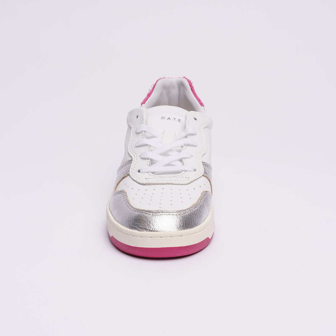 immagine-3-d-a-t-e-court-laminated-white-silver-sneakers-w391-cr-lm-ws